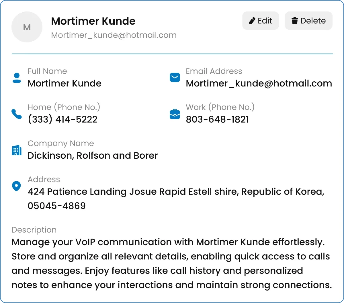 Internet-based contact system